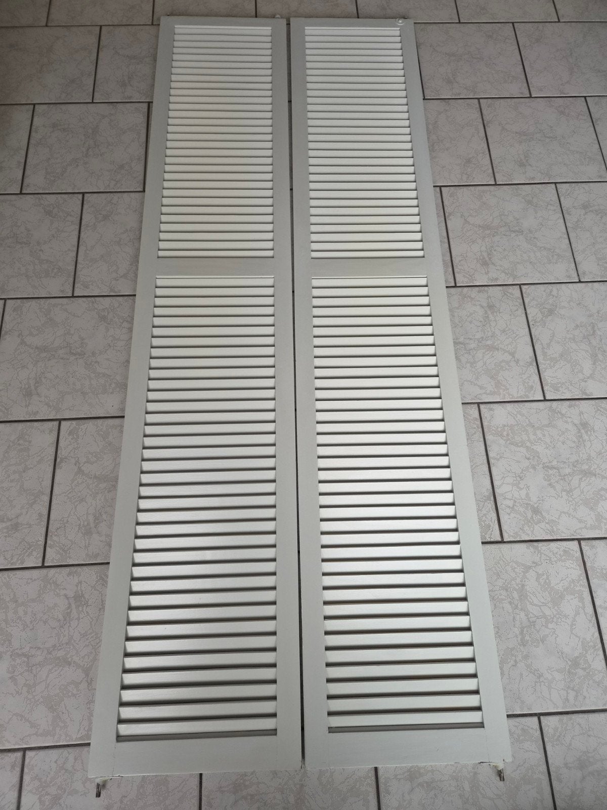 Set van 2 witte louvre deuren, Doe-het-zelf en Verbouw, Ophalen, Gebruikt, Minder dan 80 cm, Binnendeur
