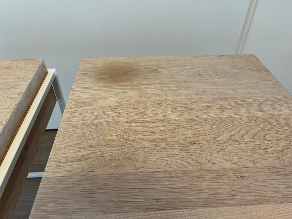 Ethnicraft Monolit bijzettafel met opbergruimte, Minder dan 55 cm, Gebruikt, Vierkant, Hout