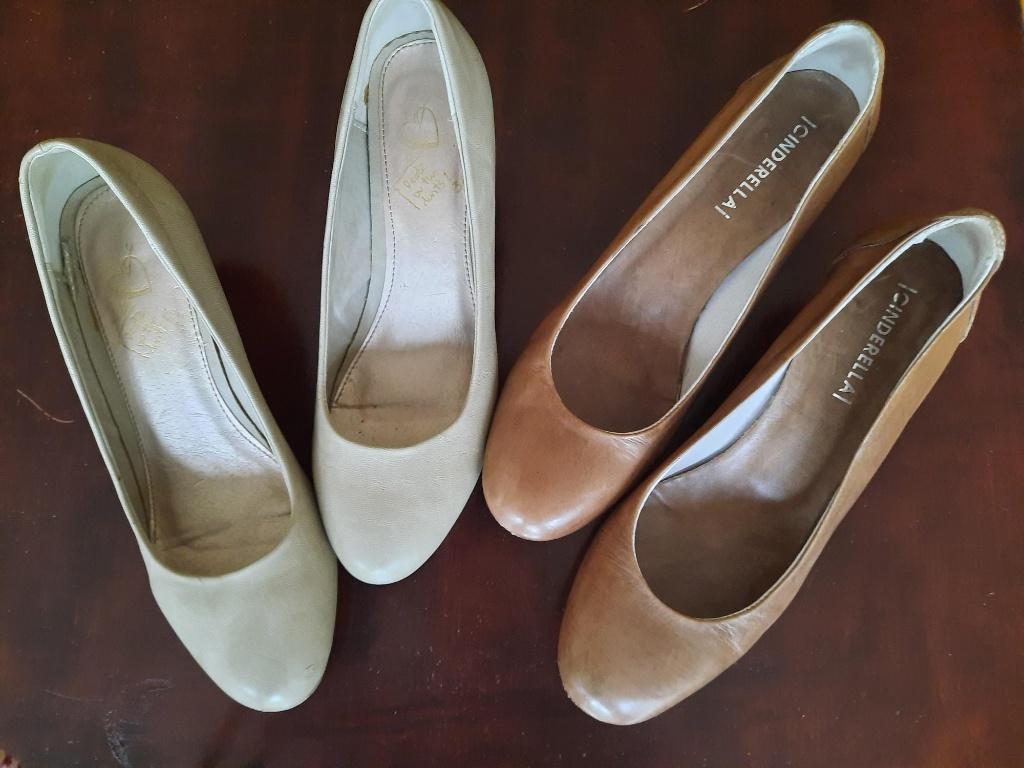2 paar nette pumps maat 38 hak 4 cm samen € 15, Pumps, Beige, Ophalen of Verzenden, Zo goed als nieuw