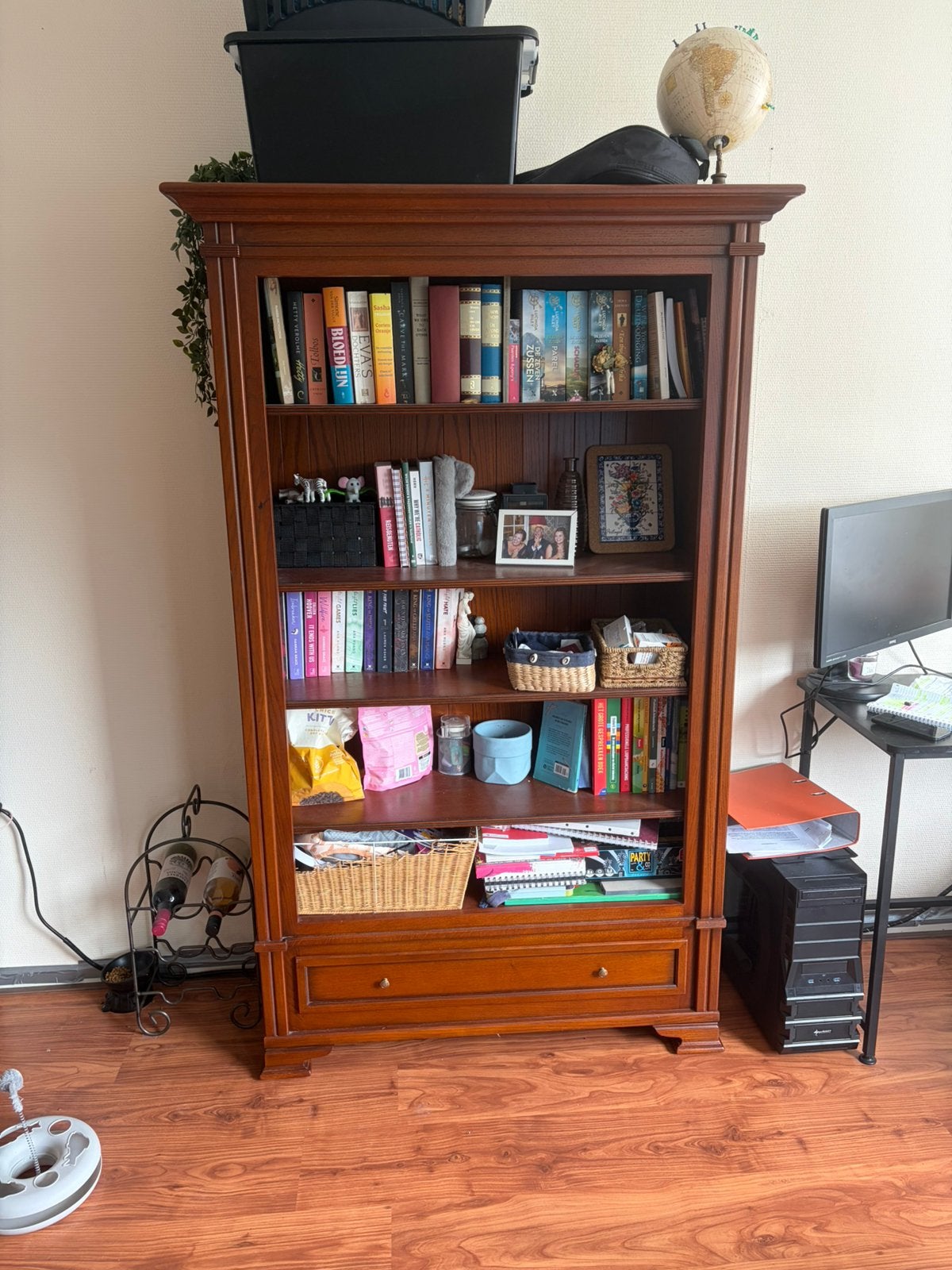 Kersenhouten boekenkast, Ophalen, 50 tot 100 cm, Zo goed als nieuw, 150 tot 200 cm