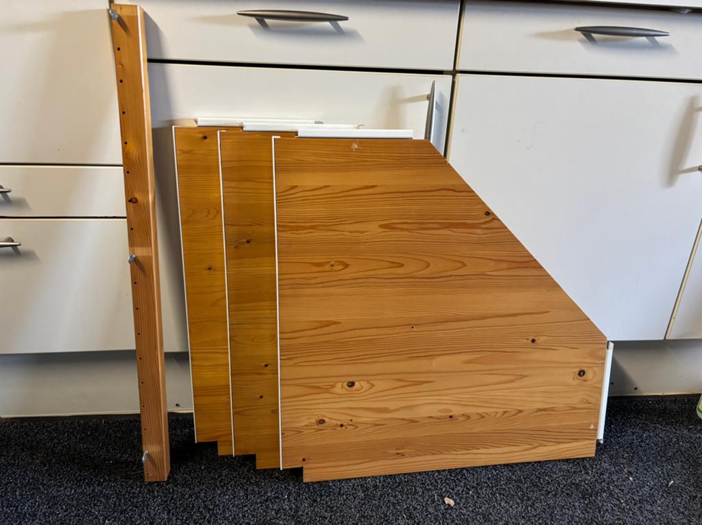 3 Lundia hoekplanken, 70 cm breed, voor stelling 30 cm, Ophalen, Gebruikt, 50 tot 100 cm, Minder dan 100 cm