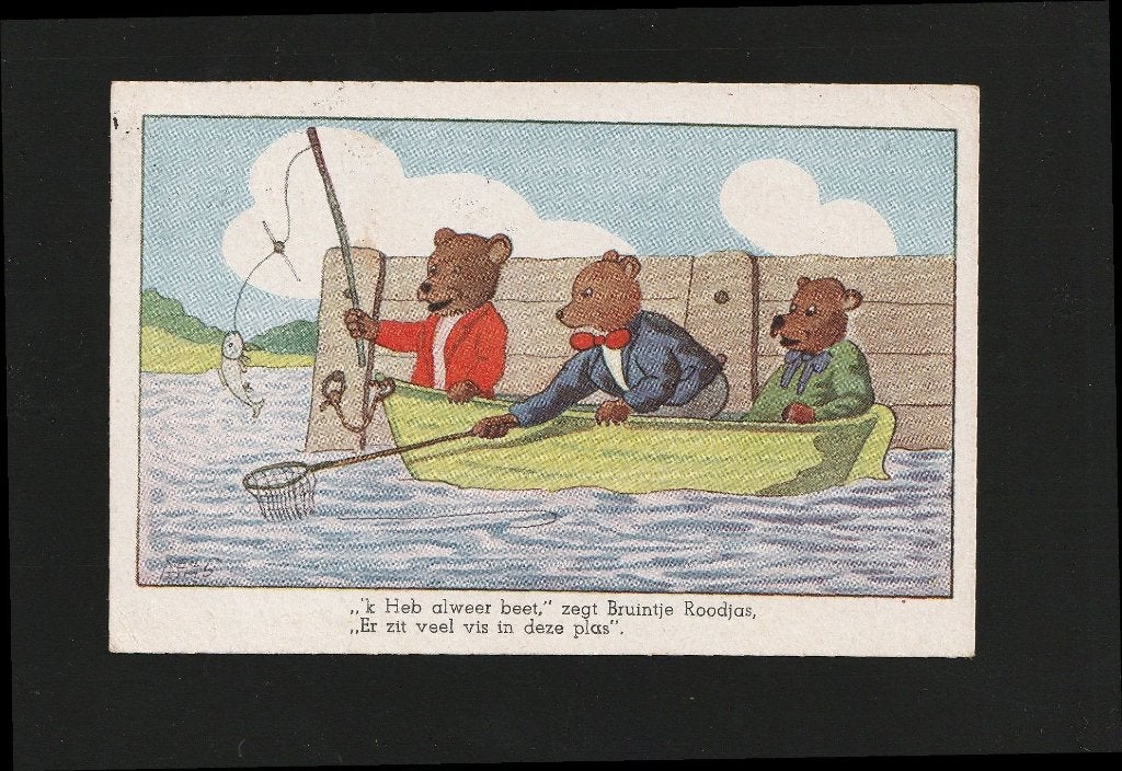 Ansicht Verklede beren vissen illu Lien Smit B07-14, Ophalen of Verzenden, 1940 tot 1960, Gelopen, Overige thema's