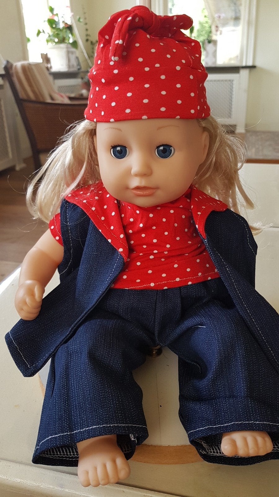 Leuk 4 delig jeans set baby born pop 36/38, Ophalen of Verzenden, Nieuw, Babypop