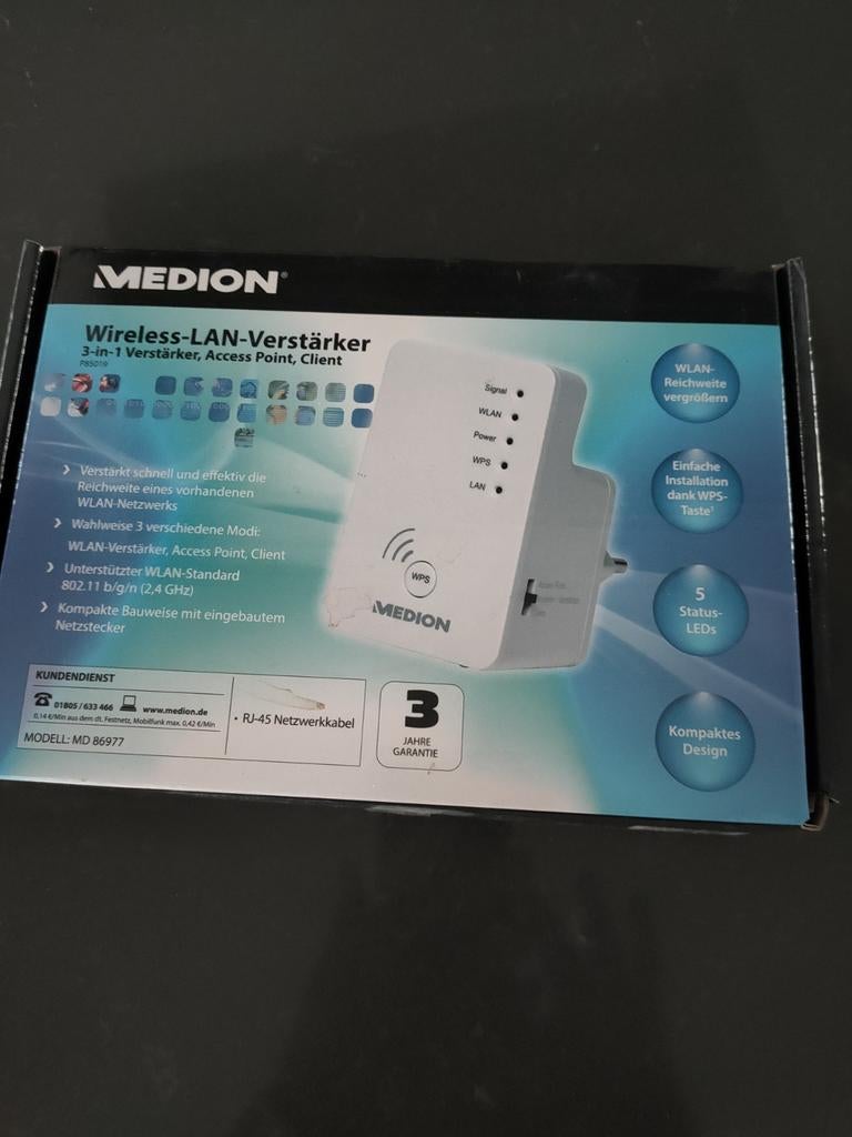 Medion 3-in-1 Wireless LAN Versterker/AP/Client, Ophalen of Verzenden, Nieuw, Medion