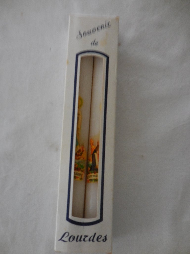 Souvenir de Lourdes: 2 kaarsjes, Ophalen, Nieuw, Overige typen, Christendom | Katholiek
