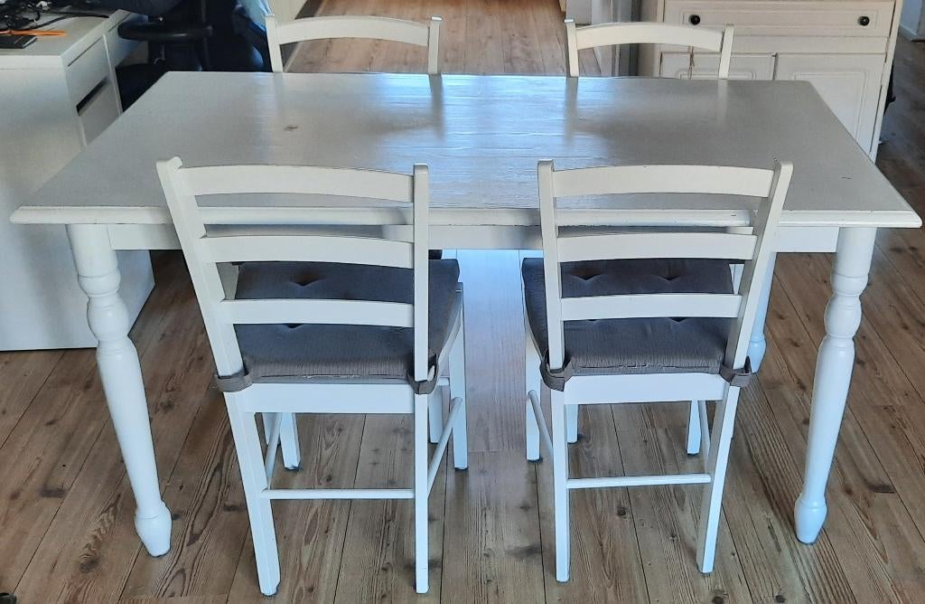 Eettafel met stoelen, Huis en Inrichting, Tafels | Eettafels, Gebruikt, 50 tot 100 cm, 100 tot 150 cm, Vier personen, Rechthoekig