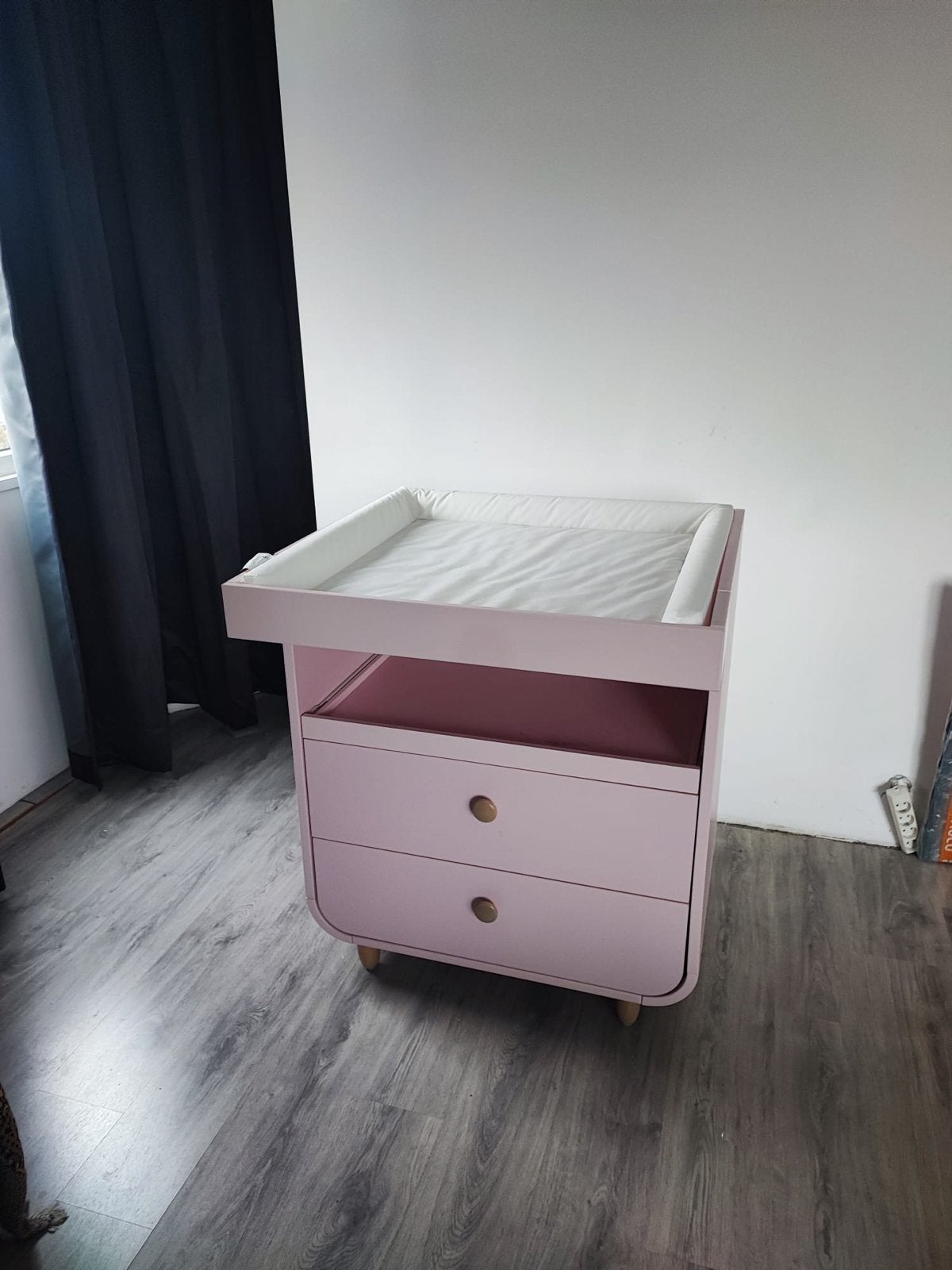 Roze Commode met Lades en Verschoonblad, Kinderen en Baby's, Ophalen, Gebruikt, 50 tot 70 cm, 75 tot 100 cm