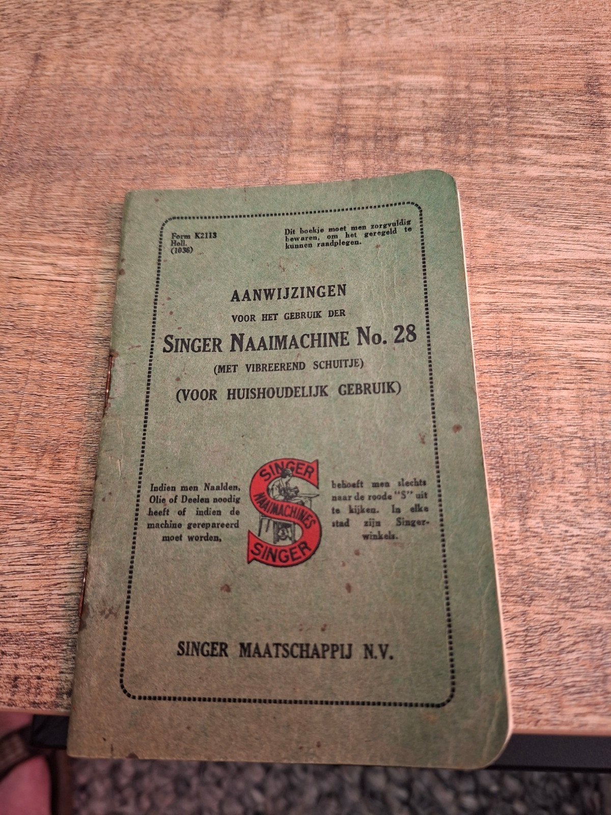 Oude gebruiksaanwijzing voor een singer naaimach, Ophalen of Verzenden