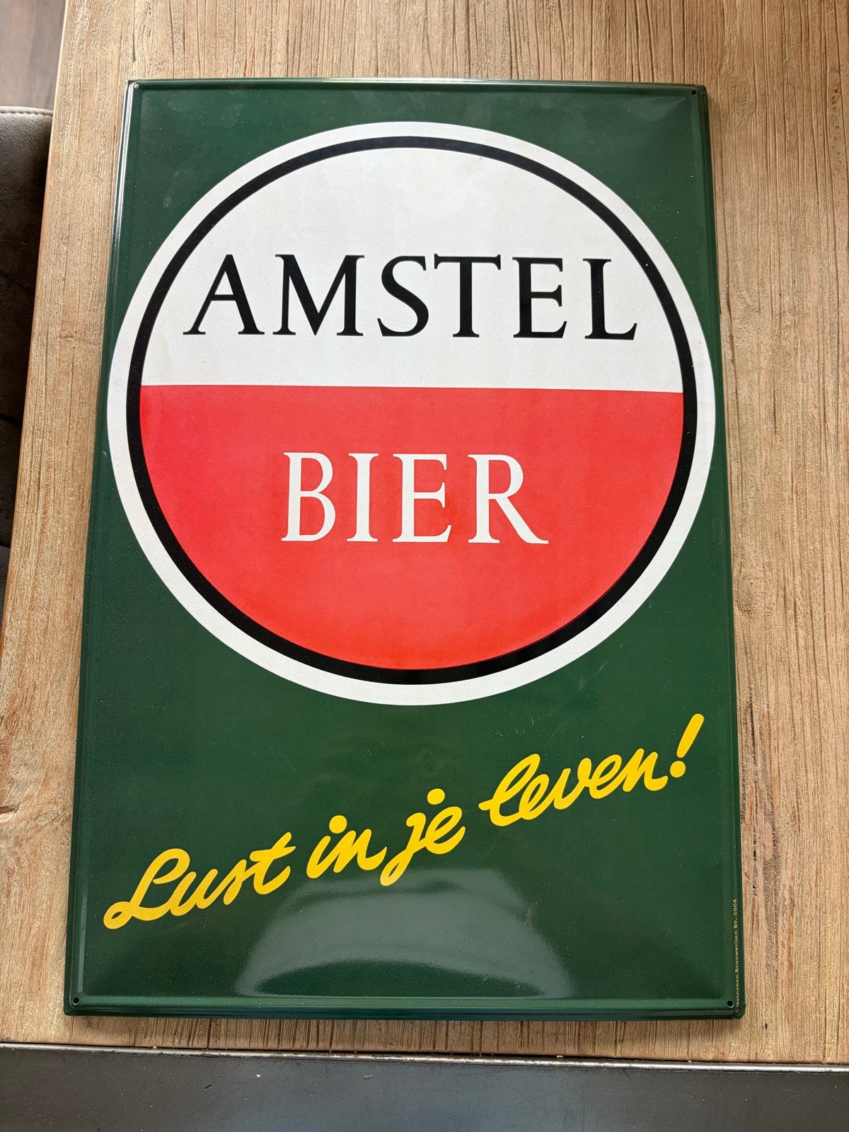 Origineel Amstel Bier metalen reclamebord, Verzamelen, Ophalen of Verzenden, Gebruikt, Reclamebord