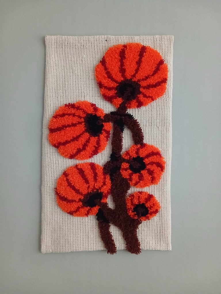 Smyrna Wandkleed Bloemmotief - Vintage jaren 60-70, Ophalen, Gebruikt, 71 cm, Vintage