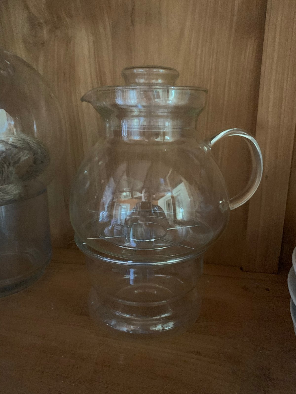 Glazen theepot met theelicht houder, Theepot/fluitketel, Glas, Ophalen of Verzenden, Zo goed als nieuw