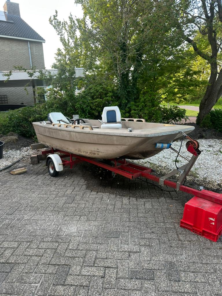 Console / Visboot met 9.9PK Yamaha 4-takt + trailer, Ophalen of Verzenden, Zo goed als nieuw, Buitenboordmotor
