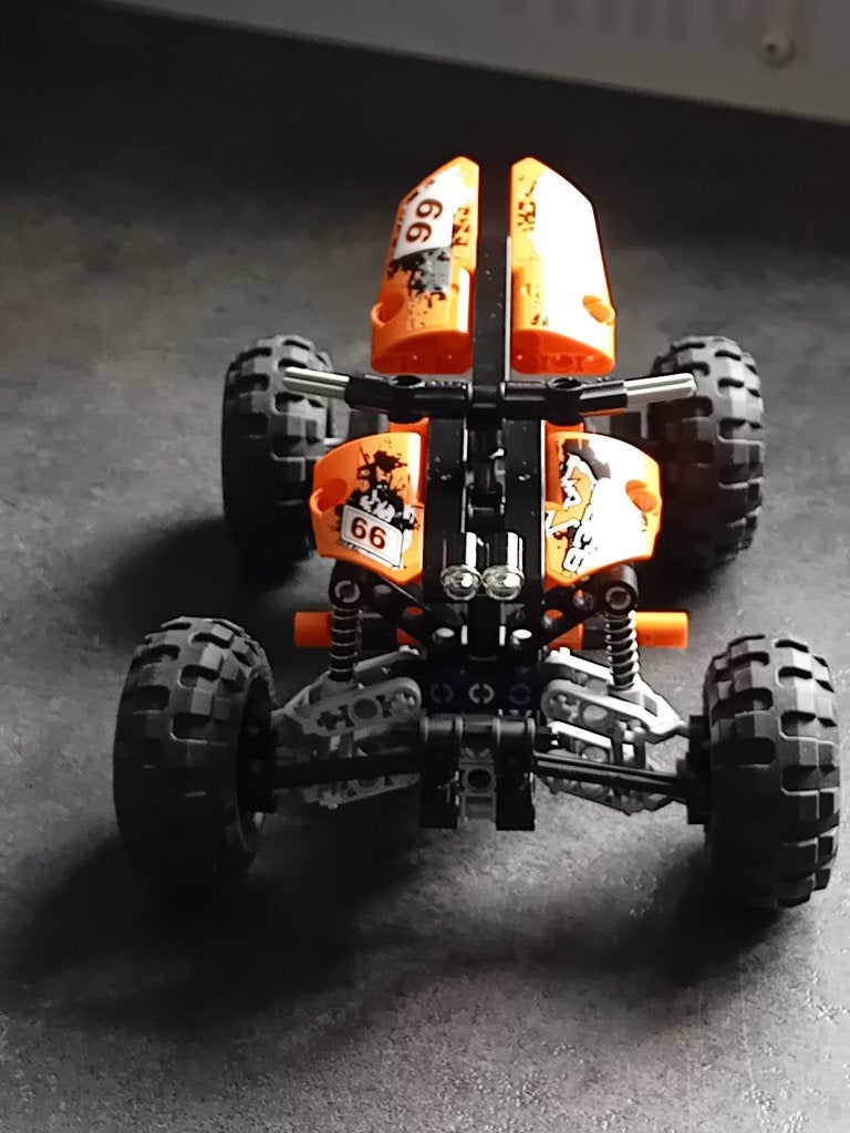 Lego Technic Quad Bike - Oranje, Gebruikt, Lego, Inclusief instructies, Ophalen of Verzenden