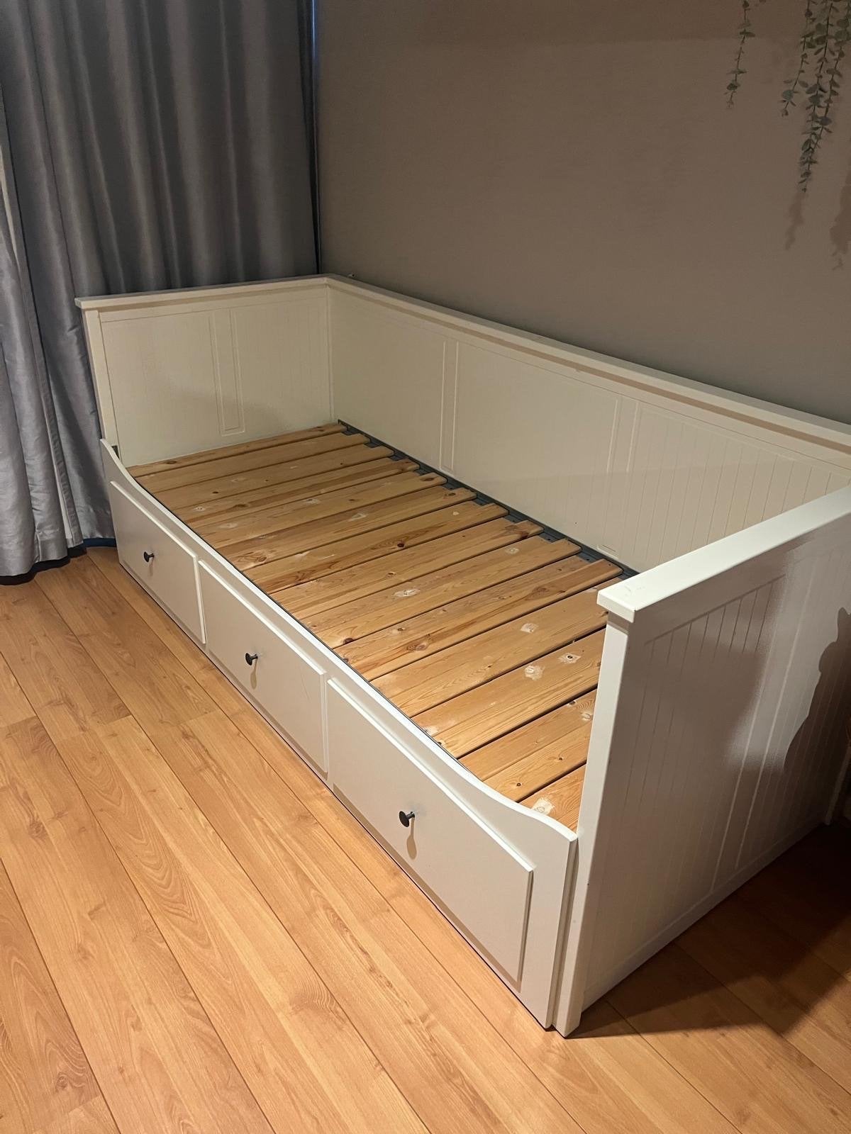 IKEA Hemnes bedbank met 3 lades - Wit, Ophalen, Wit, Tweepersoons, 200 cm