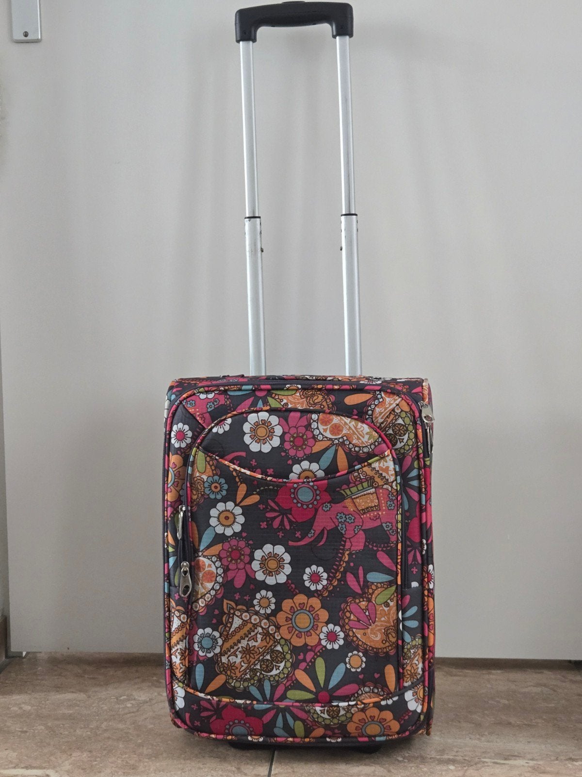 Kleurrijke Handbagage Koffer met Bloemenprint, Sieraden, Tassen en Uiterlijk, Tassen | Reistassen en Weekendtassen, Minder dan 35 cm