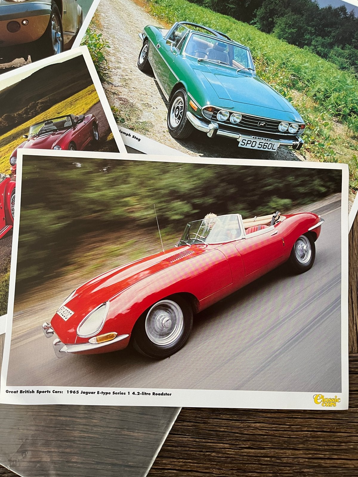 Set van 4 Classic British Sports Cars ansichtkaarten, Boeken, Ophalen of Verzenden, Zo goed als nieuw, Algemeen