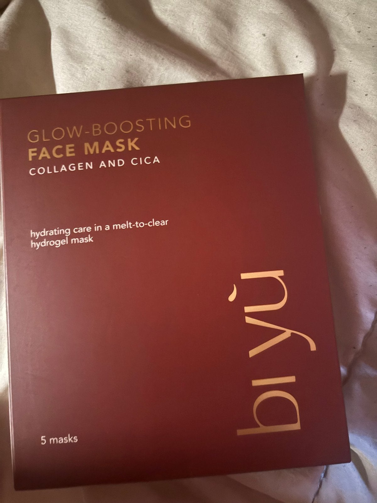 Biyu Collageen Gezichtsmasker - Glow-Boosting met Cica, Ophalen of Verzenden, Nieuw, Gehele gezicht, Verzorging