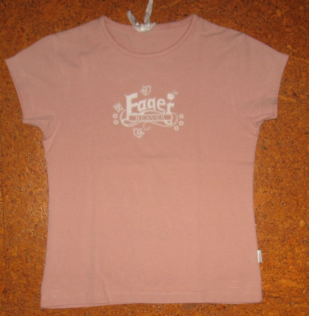 Eager beaver shirt maat 122 met opdruk. Van 95% katoen, Gebruikt, Meisje, Eager Beaver, Ophalen of Verzenden