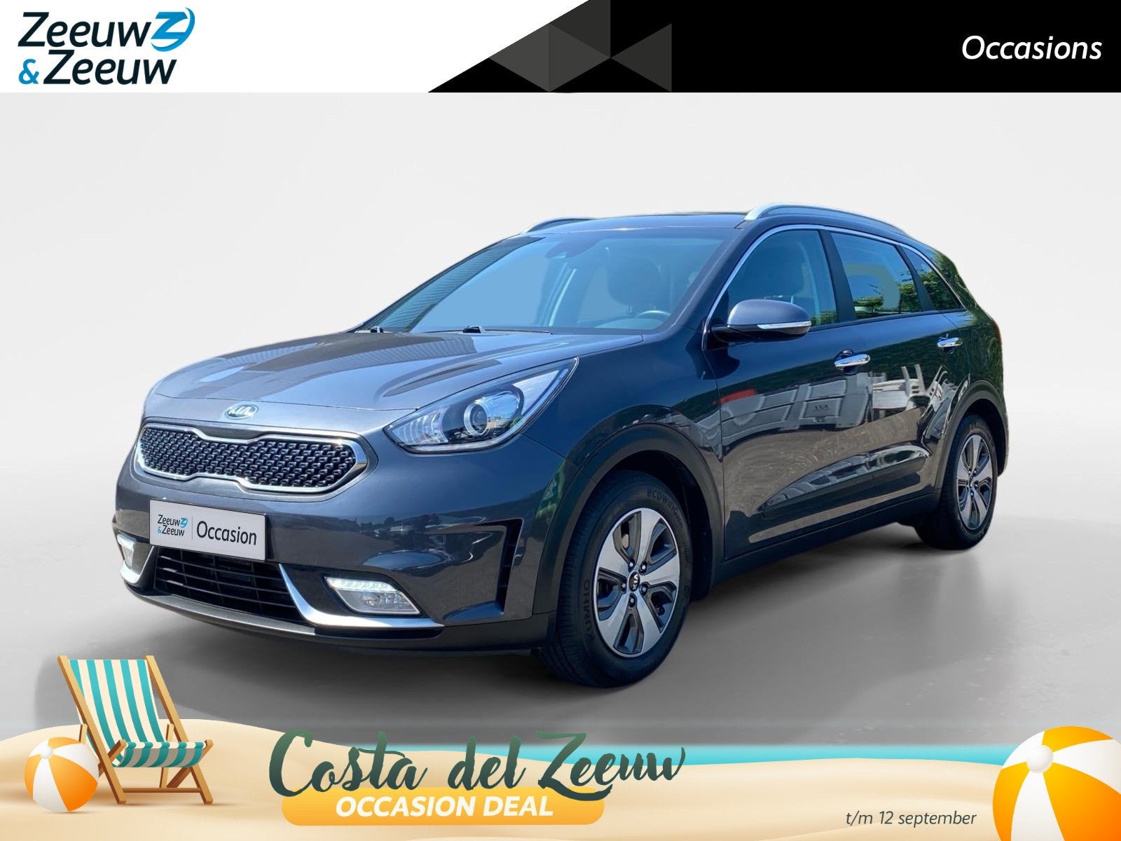Kia Niro 1.6 GDi Hybrid DynamicLine | Climate Control | Navi, Auto's, 12 maanden, Gebruikt, Euro 6, Leder en Stof