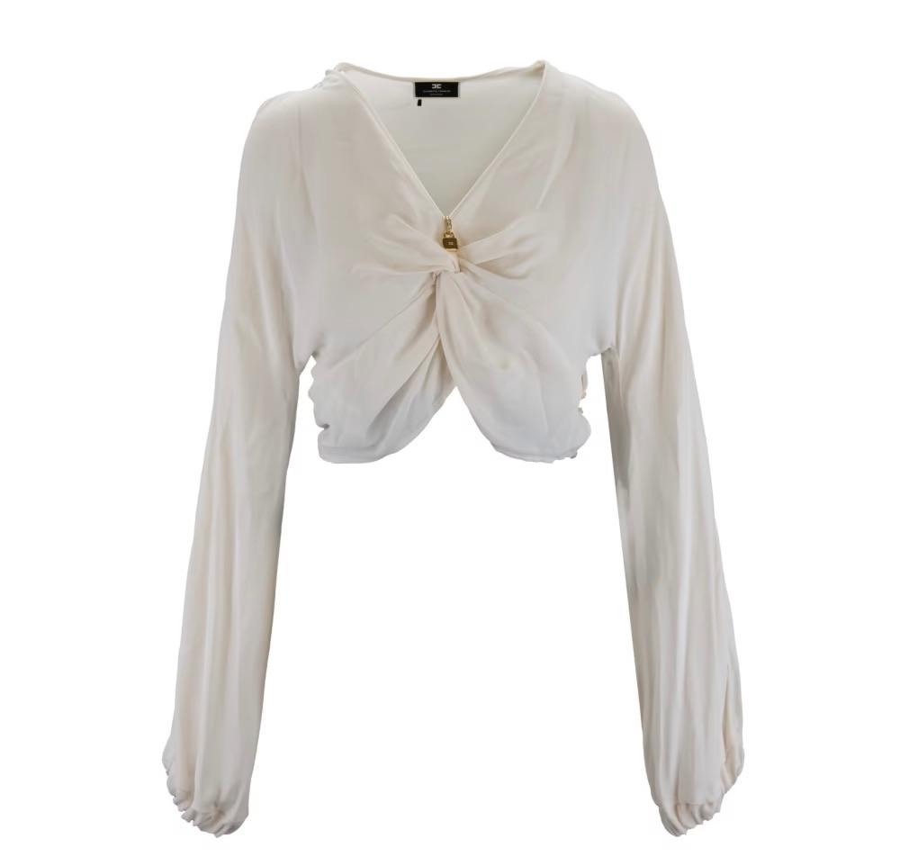 Elisabetta Franchi blouse, Maat 38/40 (M), Wit, Zo goed als nieuw, Elisabetta Franchi