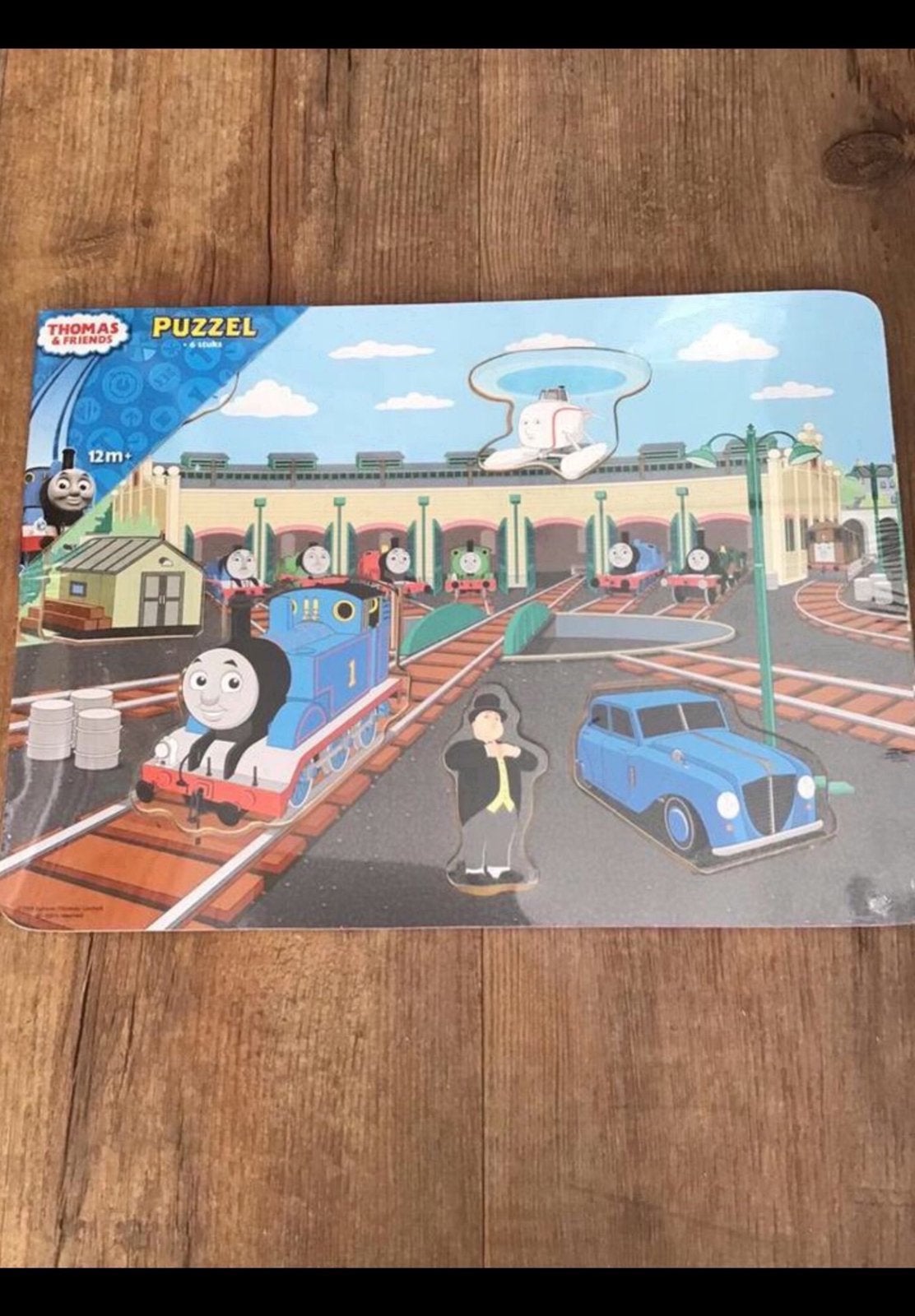 Thomas de trein, houten puzzel, nieuw in plastic, 7 stukjes., Ophalen of Verzenden, Zo goed als nieuw