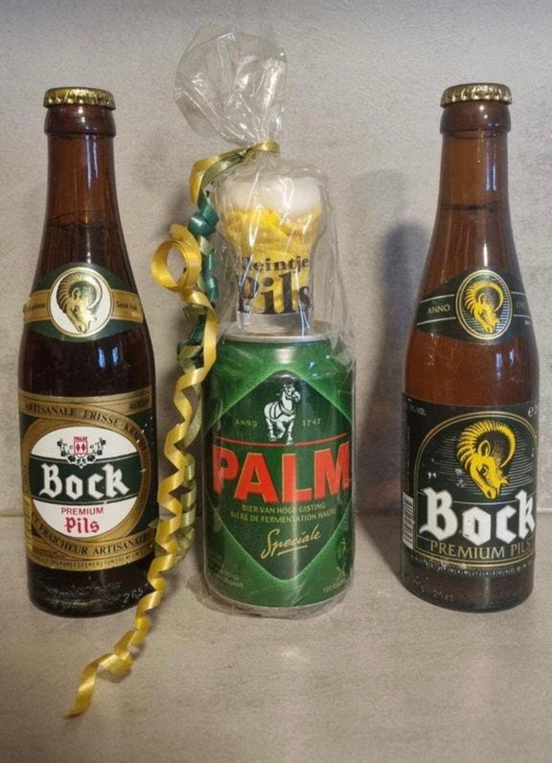 Palm set – 2x Palm Bock ’91/’93 + Palm cadeau blik & glas, Verzamelen, Biermerken, Ophalen of Verzenden, Zo goed als nieuw, Flesje(s)