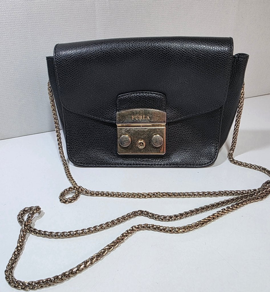 Furla tas Metropolis Mini Crossbody Tas zwart Authentiek, Ophalen of Verzenden, Gebruikt, Zwart, Schoudertasje