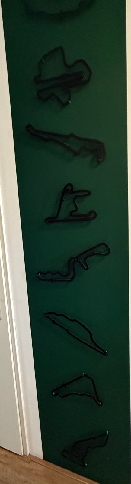 Decoratieve F1-racebanen wanddecoratie van metaal, Verzenden, Zwart, Modern, Metaal
