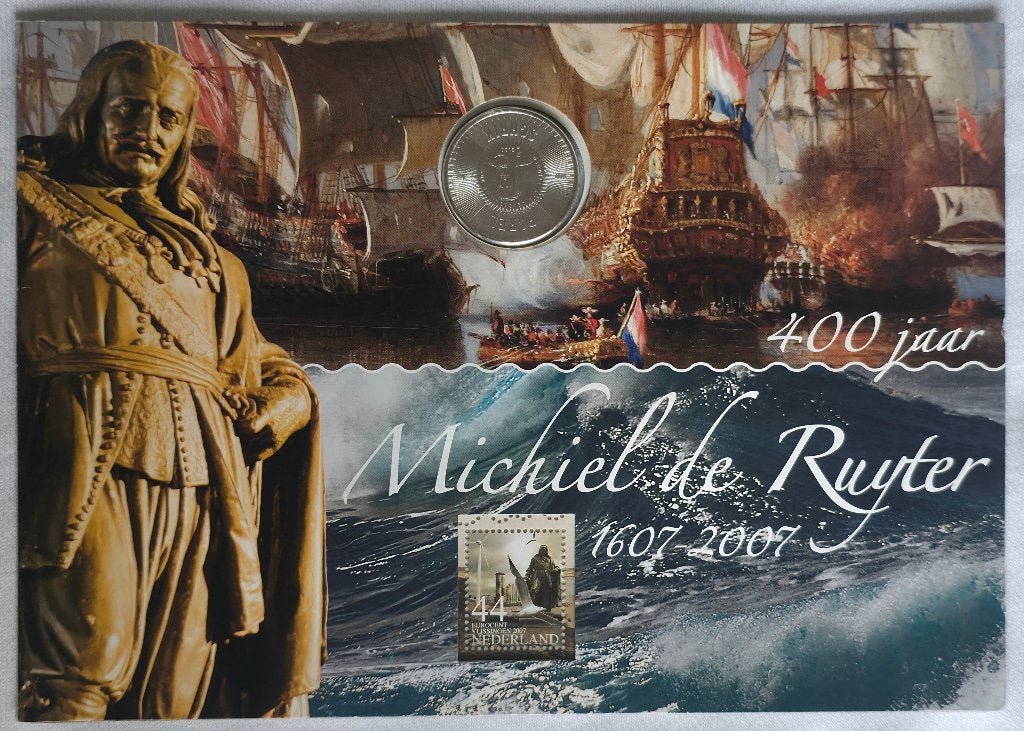 Nederland €5 – Michiel de Ruyter Vijfje Numisbrief – Zilver, Setje, Koningin Beatrix, Zilver, Euro's