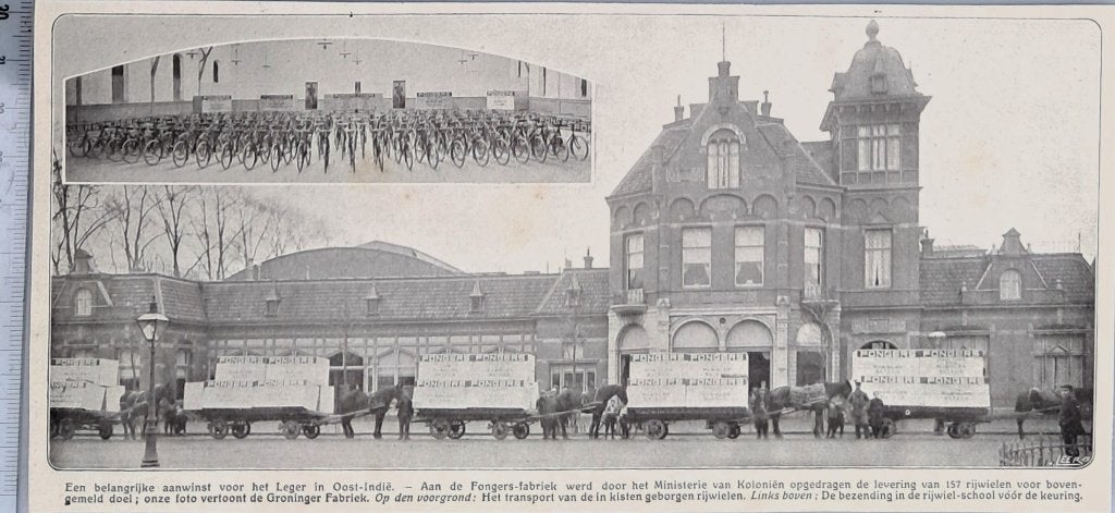 Leger Indië 1909; 157 Fongers-fietsen voor leger Oost-Indië, Verzamelen, Verzenden, Voor 1940, Gebruikt, Overige onderwerpen