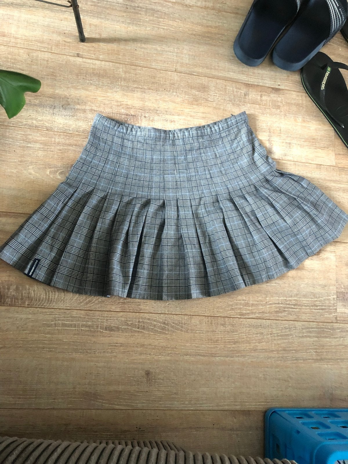 Superdry geruite plooirok - Maat 40, Kleding | Dames, Rokken, Maat 38/40 (M), Ophalen of Verzenden, Zo goed als nieuw, Grijs