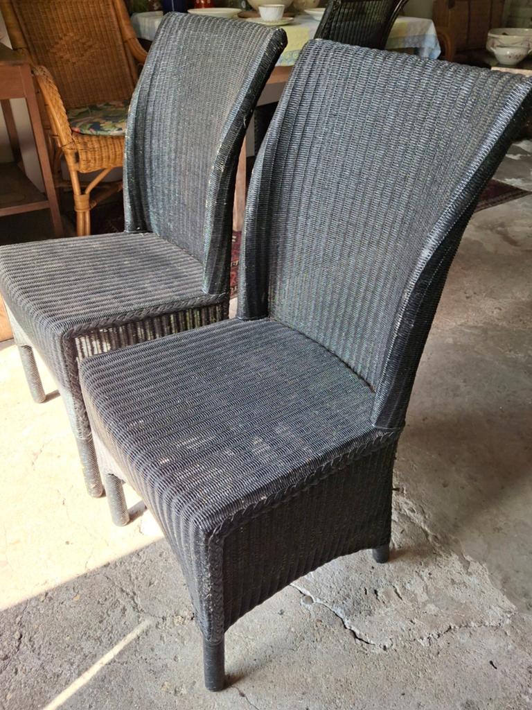 5 Lloyd loom eetkamerstoelen, Huis en Inrichting, Stoelen, Ophalen, Gebruikt, Bruin, Vijf, Zes of meer stoelen
