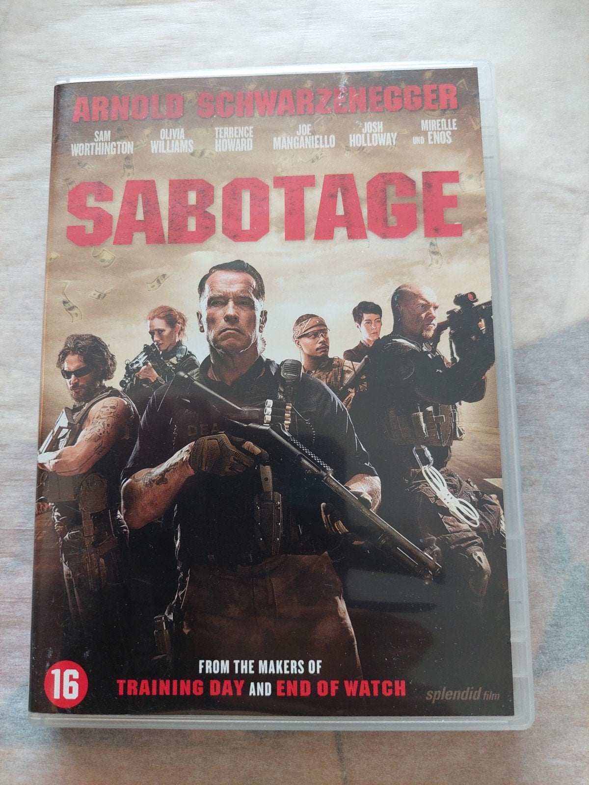 Sabotage (DVD) - Actiethriller met Arnold Schwarzenegger, Cd's en Dvd's, Gebruikt, Vanaf 16 jaar, Inclusief doosje, Ophalen of Verzenden