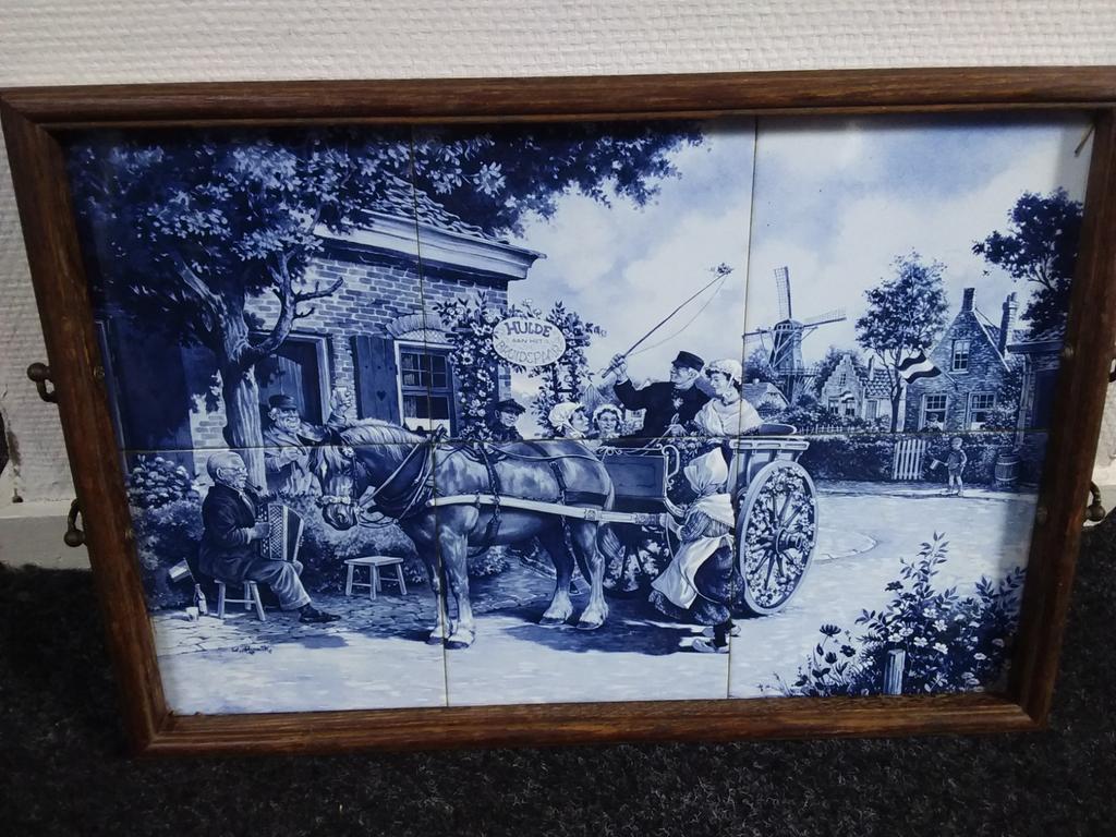 Delfsblauw dienblad plateau van jc van munnik, Antiek en Kunst, Ophalen of Verzenden
