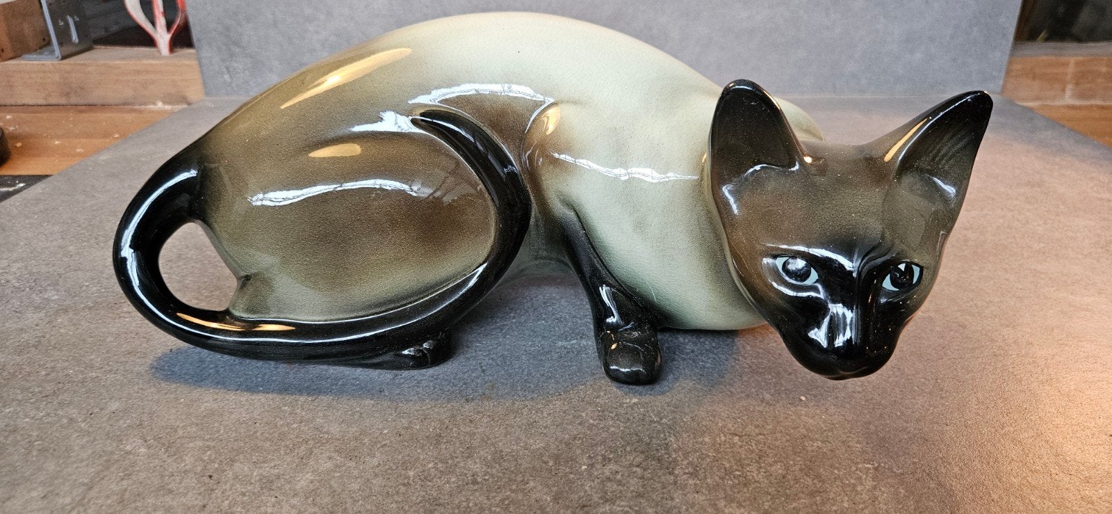 Vintage Trentham Art Ware Siamese Kat Beeldje #374, Ophalen of Verzenden