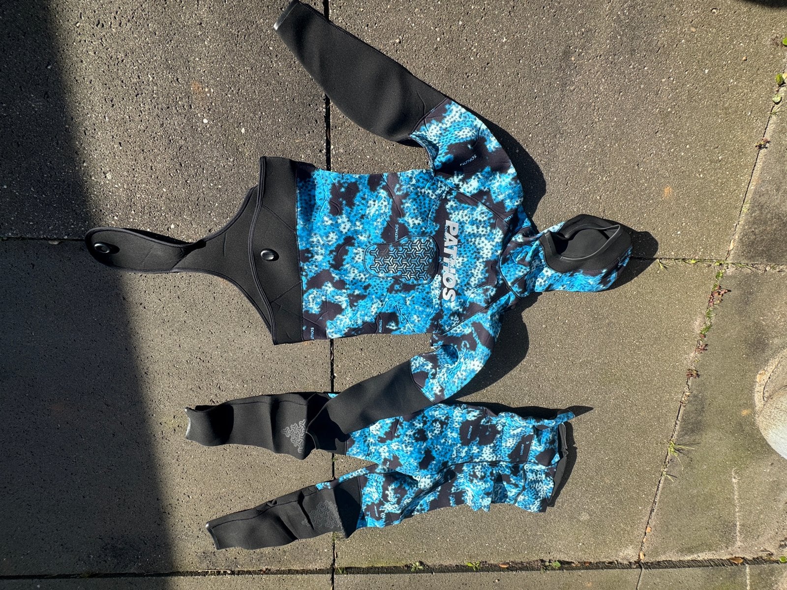 Pathos 3mm Blauw Camo Wetsuit - Open Cel/Lycra - Maat L, Ophalen of Verzenden, Zo goed als nieuw, Heer, Wetsuit