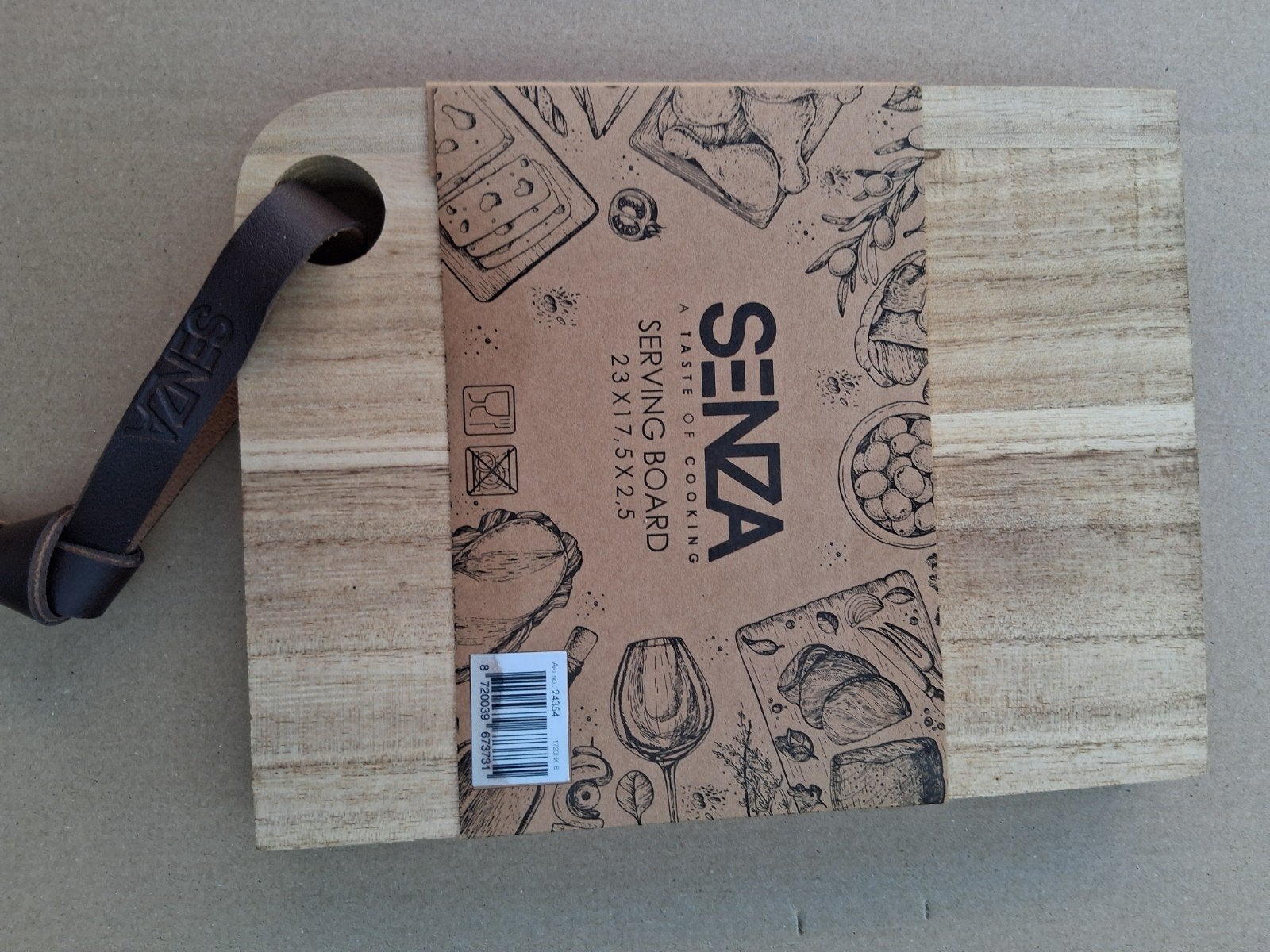 Senza Serveerplank Hout 23x17.5x2.5 cm, Hout, Snij-/serveerplank, Nieuw, Ophalen of Verzenden