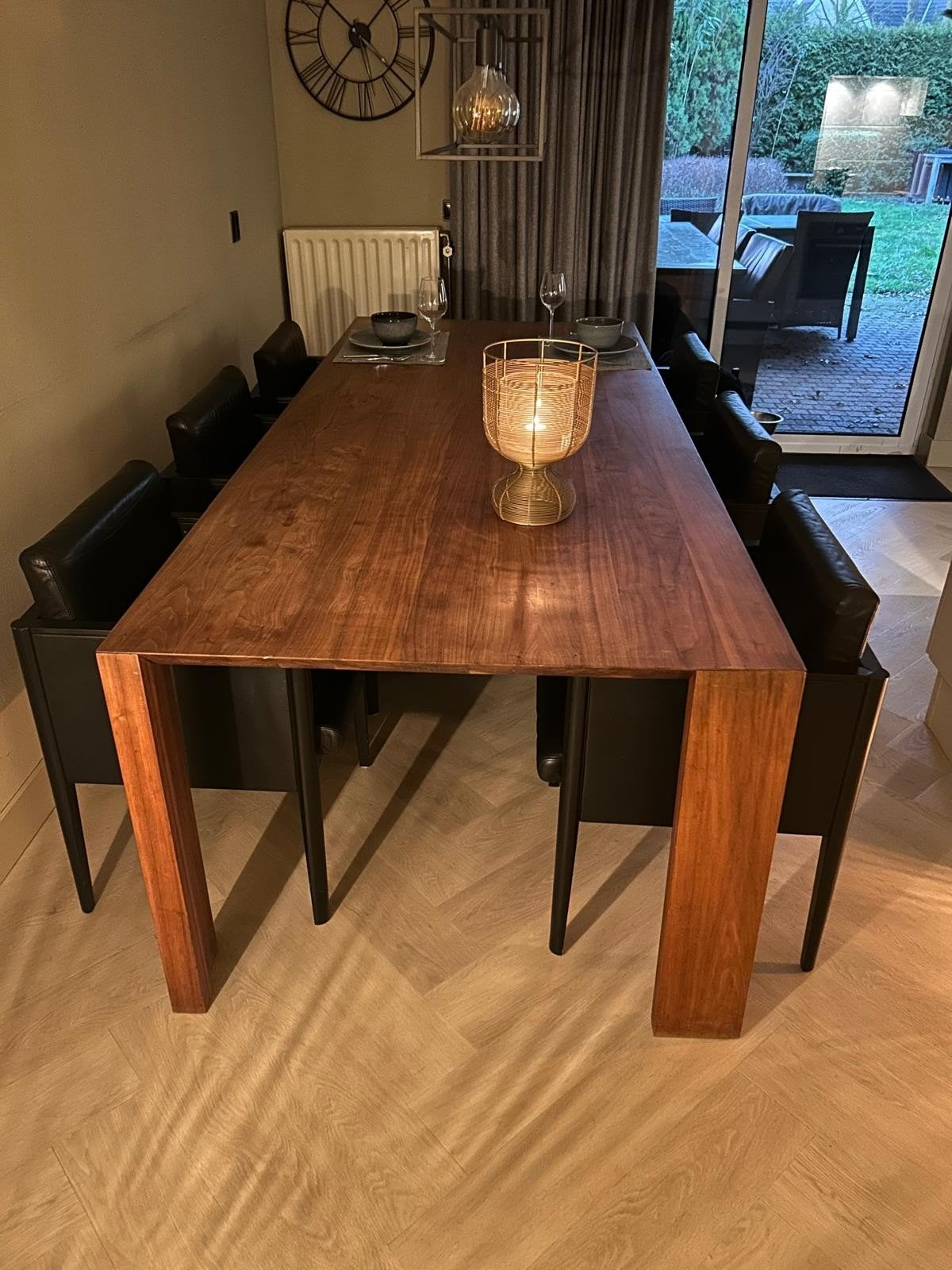 Eetkamertafel Thijmen, Amerikaans Noten, 240x110x75 cm, Gebruikt, 100 tot 150 cm, 200 cm of meer, Ophalen of Verzenden