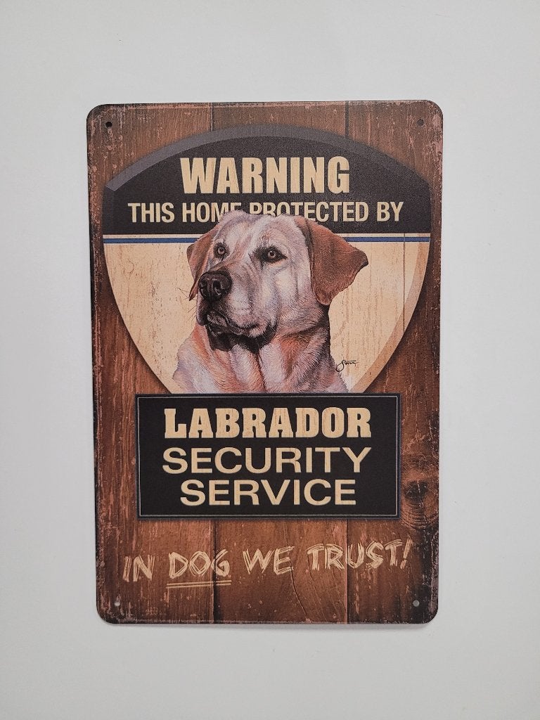 Labrador blond security service reclamebord van metaal deco, Info@deconoord.nl, Deco Noord, Nieuw, Ophalen of Verzenden