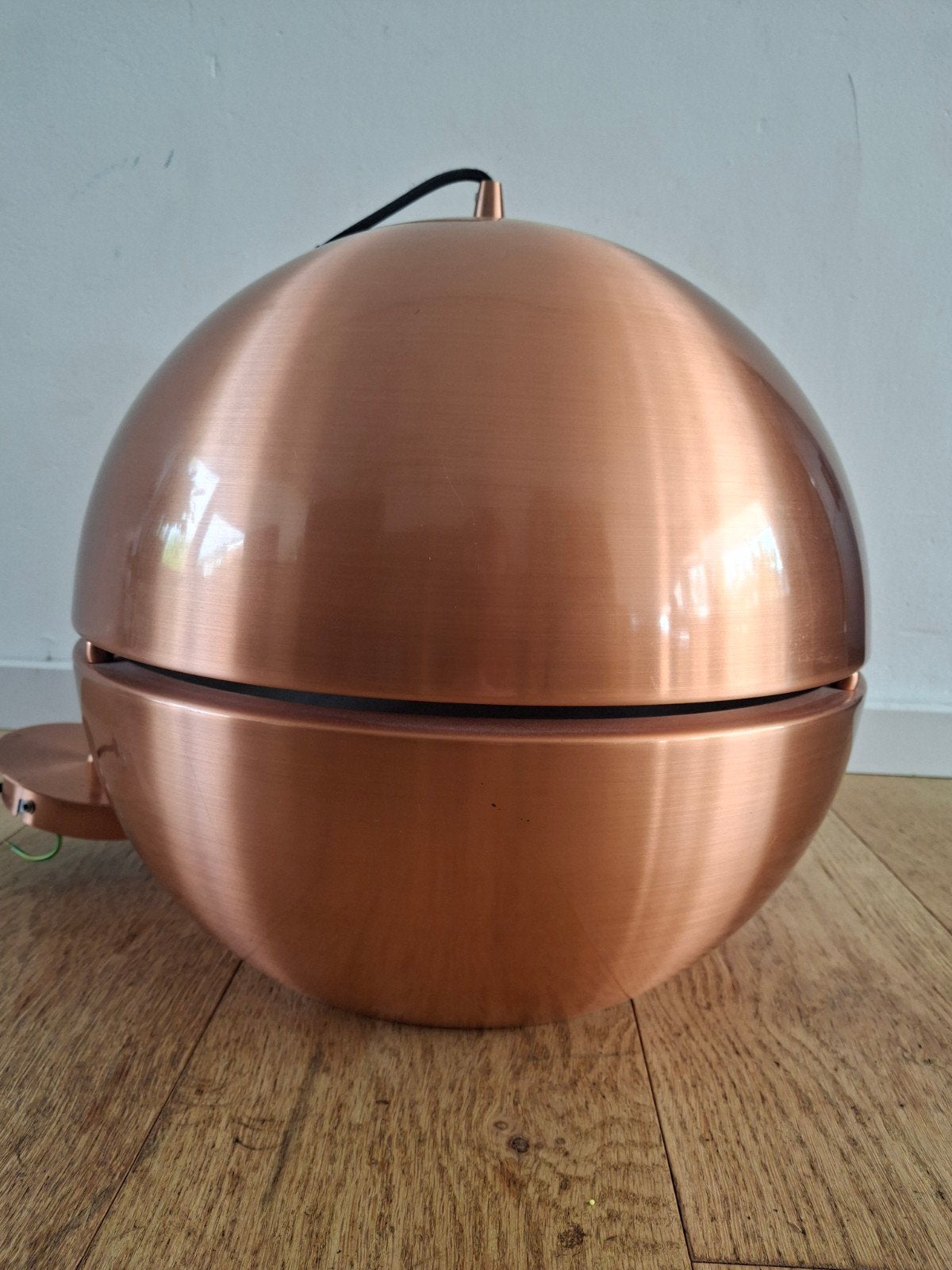 Zuiver koperen hanglamp Space Age 40cm, Ophalen, Gebruikt, Vintage, Mid-century modern, E27 (groot)