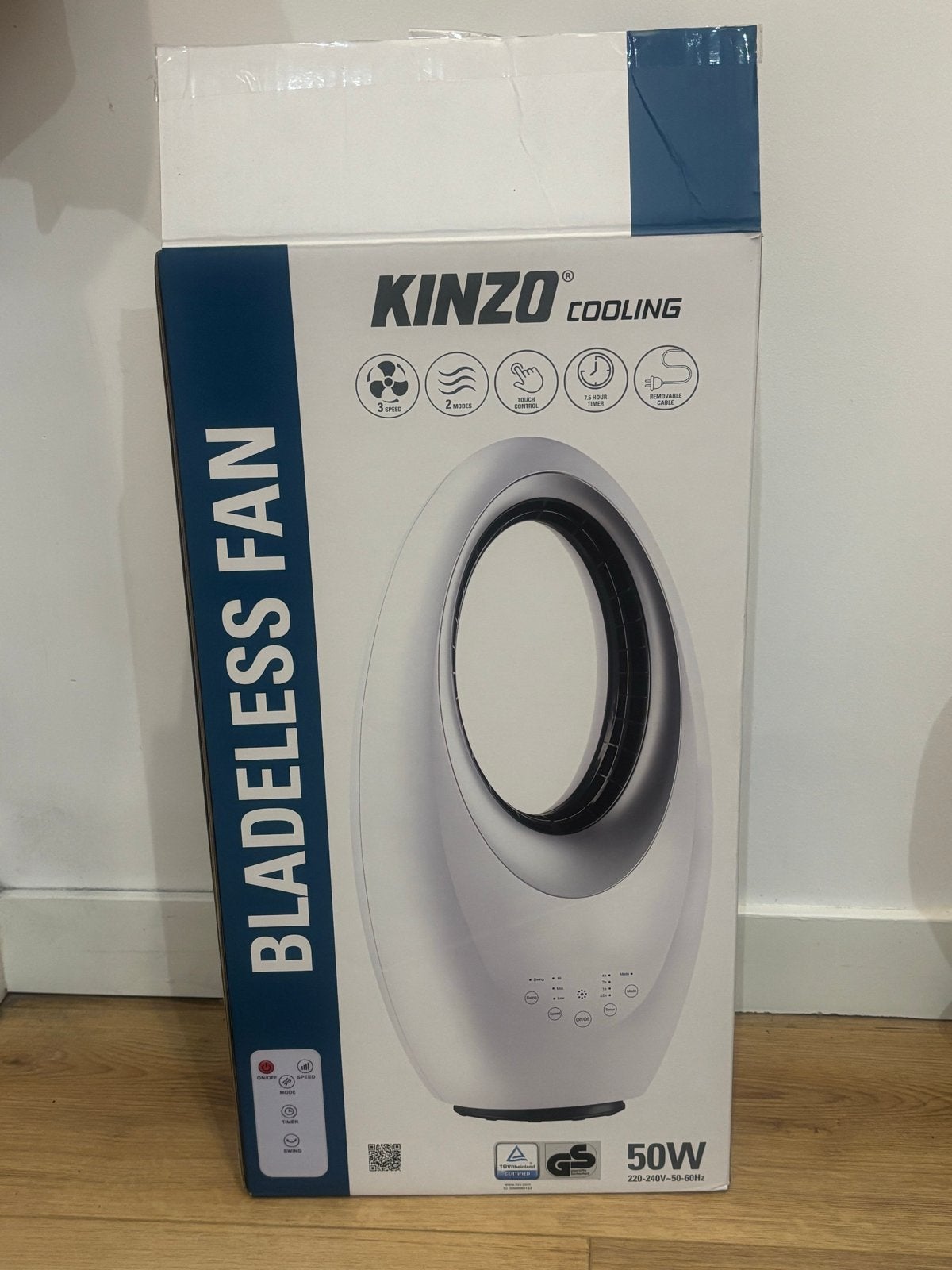 Kinzo Cooling Bladeless Ventilator met Afstandsbediening, Witgoed en Apparatuur, Ventilatoren, Ophalen of Verzenden, Ventilator met afstandsbediening