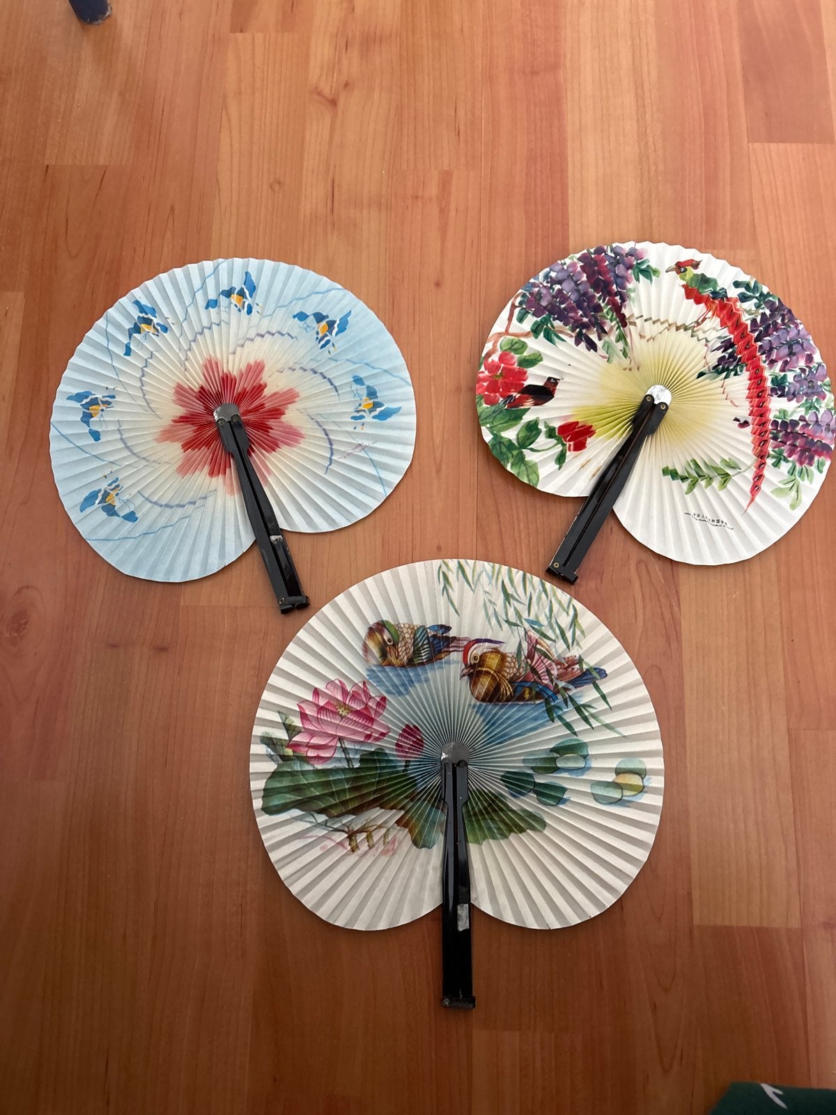 Set van 3 Vintage Japanse Handwaaiers - Decoratief, Ophalen