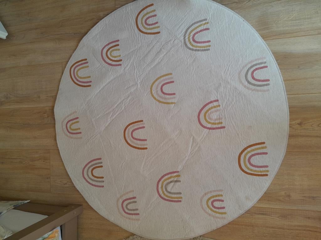 Vloerkleed met regenbogen, Ophalen, Rond, 100 tot 150 cm, 100 tot 150 cm