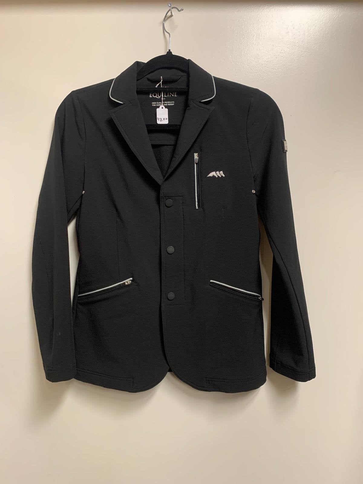 Equiline wedstrijdjasje 12/13 jaar 164 zwart zgan, Ophalen of Verzenden, Zo goed als nieuw, Dressuur, Bovenkleding
