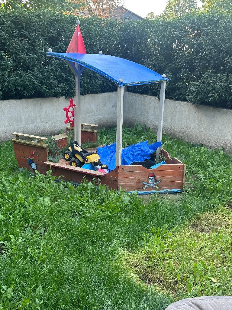 Piratenschip zandbak, Ophalen, Gebruikt