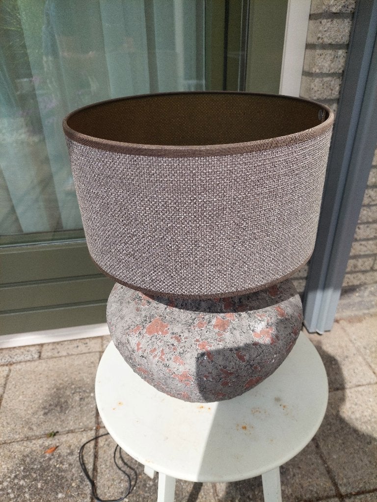 schemerlamp met voet van aardewerk, Ophalen, 41 cm, E27 (groot), Zo goed als nieuw