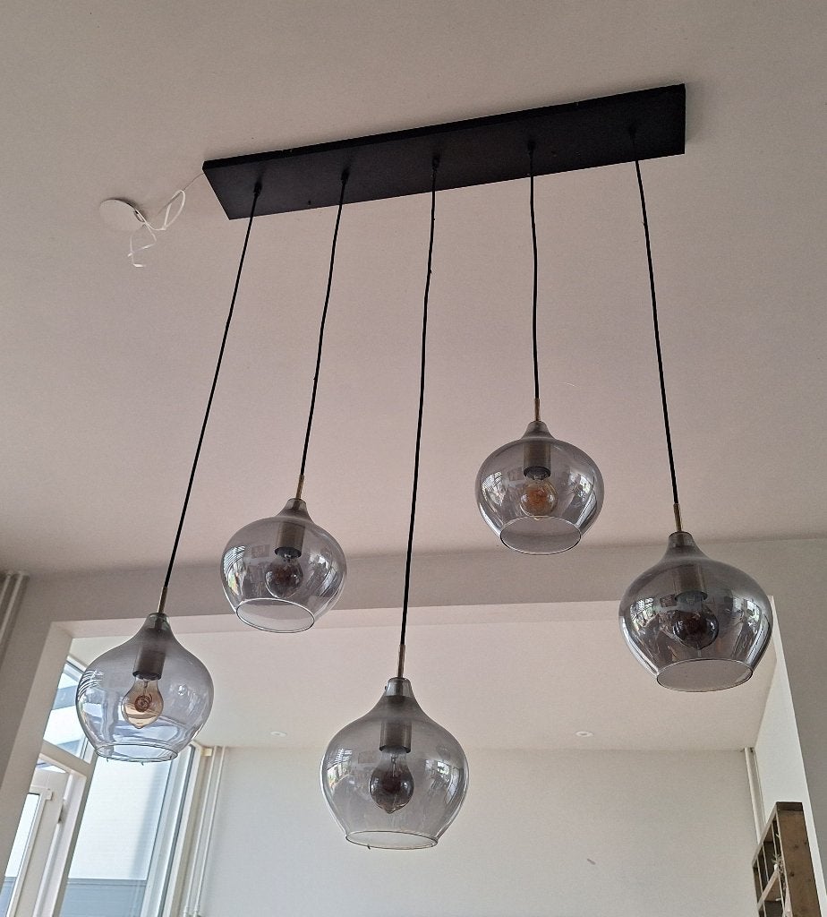 Hanglamp, Ophalen, Zo goed als nieuw, Glas, 75 cm of meer