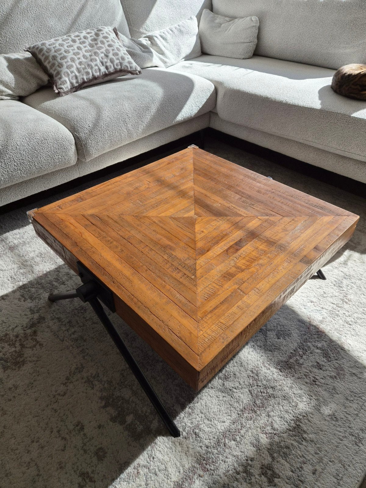 mango houten salon tafel, Ophalen, Rond, 50 tot 100 cm, 50 tot 100 cm