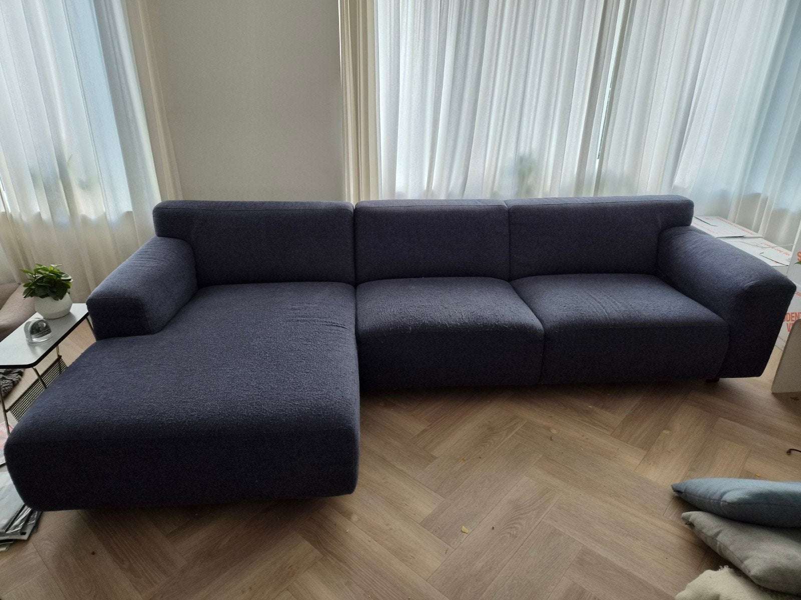 Blauwe chaise longue bank. Montel. gratis ophalen, Ophalen, Gebruikt, Stof