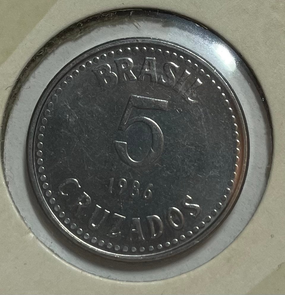 5 cruzados Brazilië 1986, Ophalen of Verzenden, Zuid-Amerika